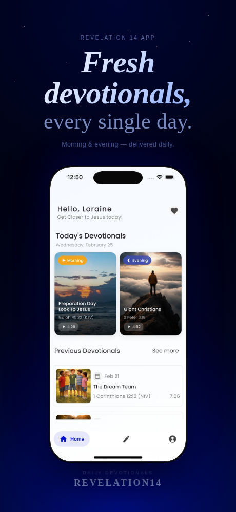 Home screen — morning and evening devotionals